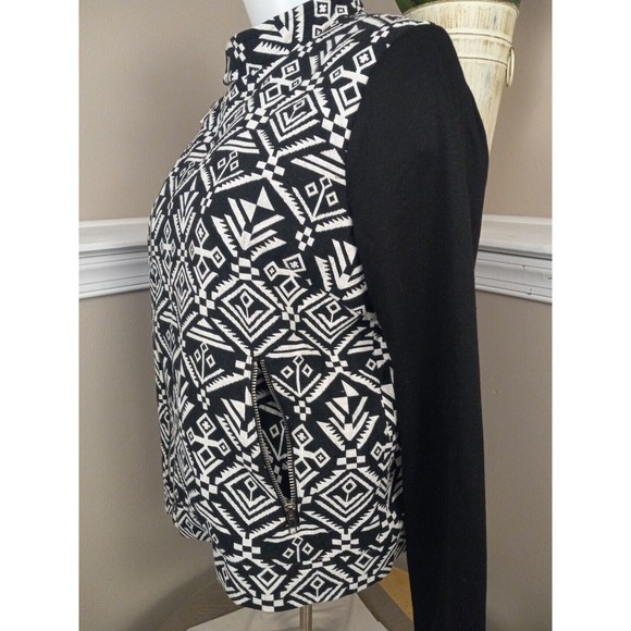 Forever 21 Womens Junior Black/white Astec Long Sleeve Jacket Size M - Picture 4 of 13